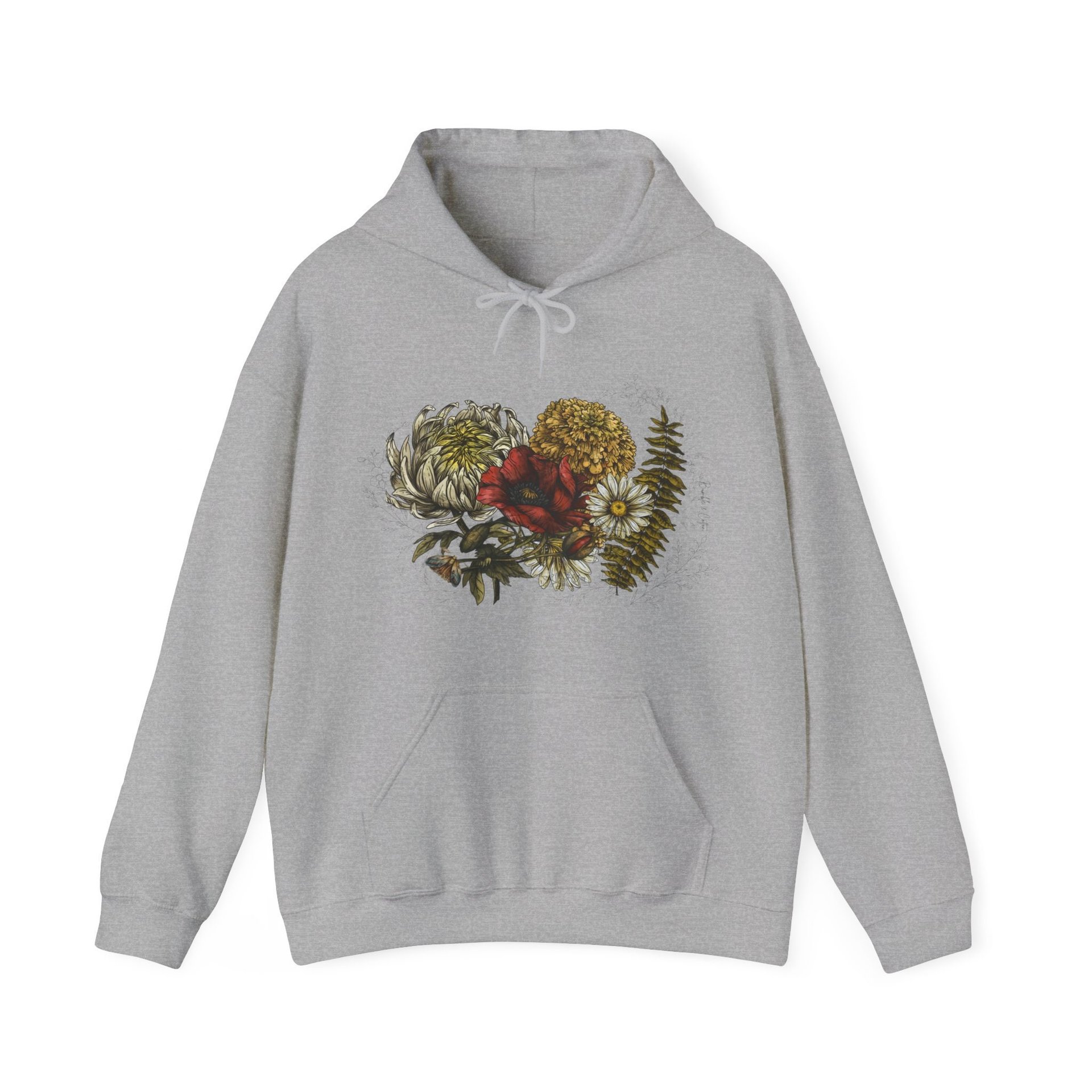 Floral Botanical Hoodie Sweatshirt || Flower Hoodie || Eco Nature Gender Neutral Gift