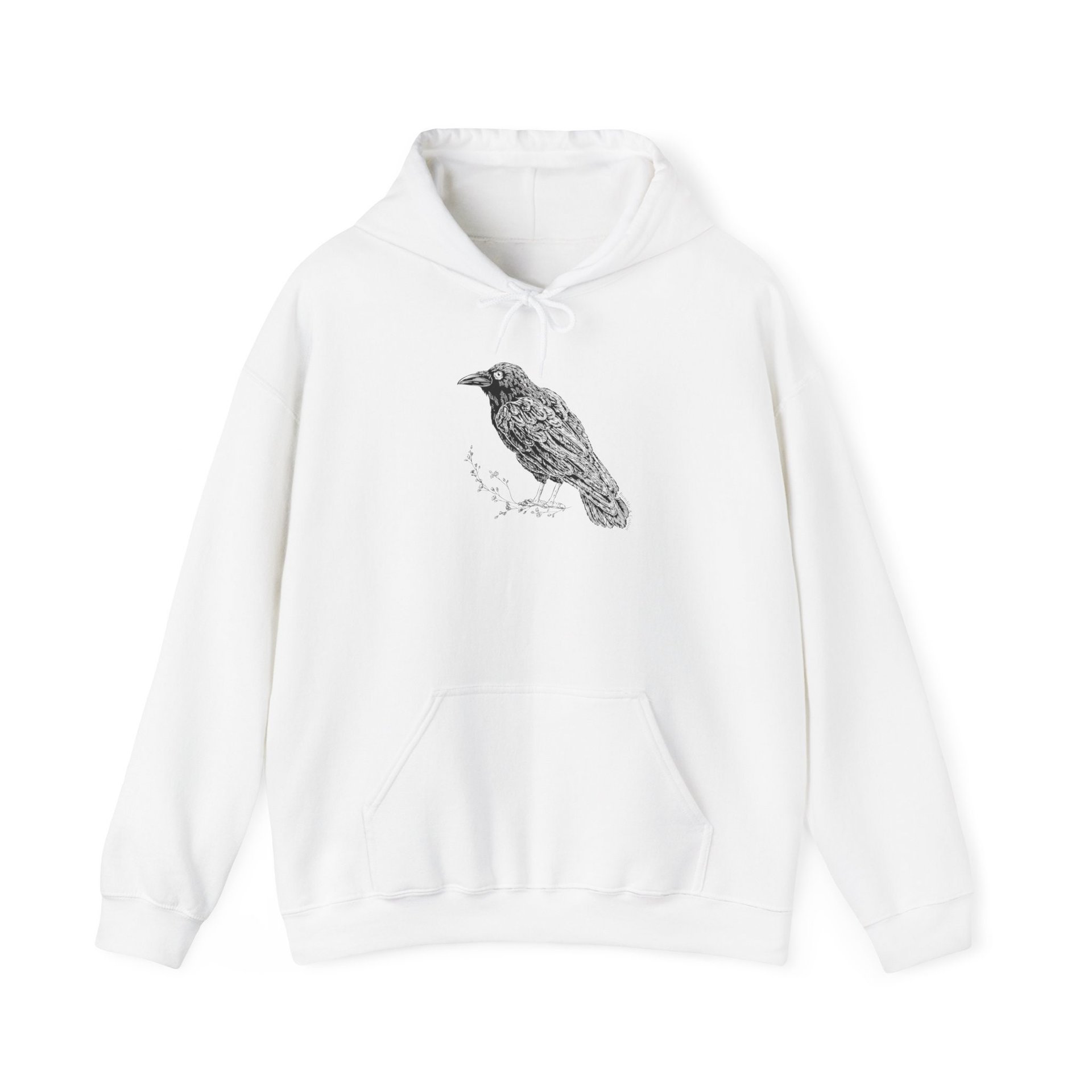 Raven Hoodie || Raven Crow Hooded Sweatshirt || Eco Hoodie || Wildlife Hoodie Gender Neutral Gift
