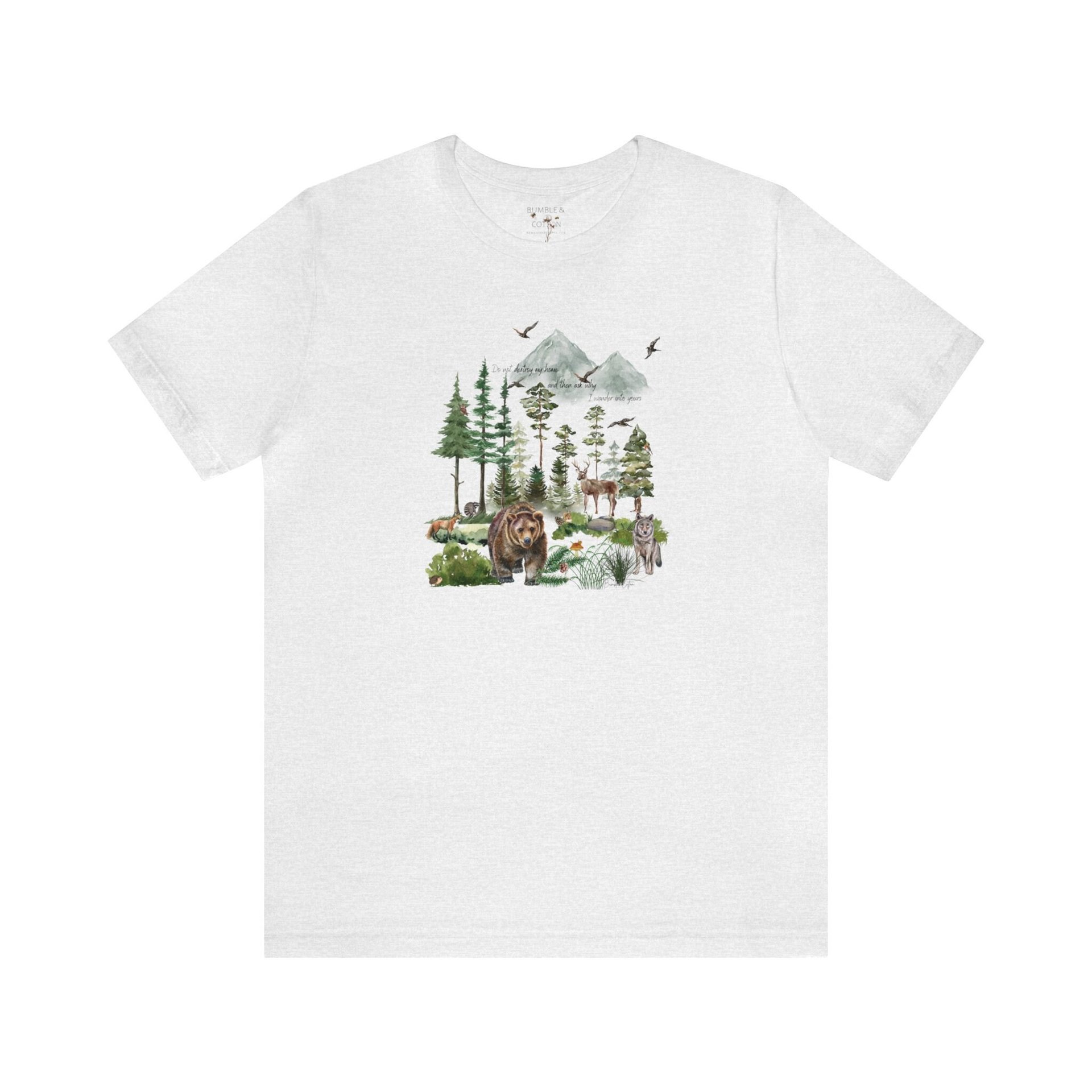 Wildlife Home Tee || Wildlife T-shirt || Wildlife Conservation T-shirt || Nature ECO Tee Gift Gender Neutral Gift