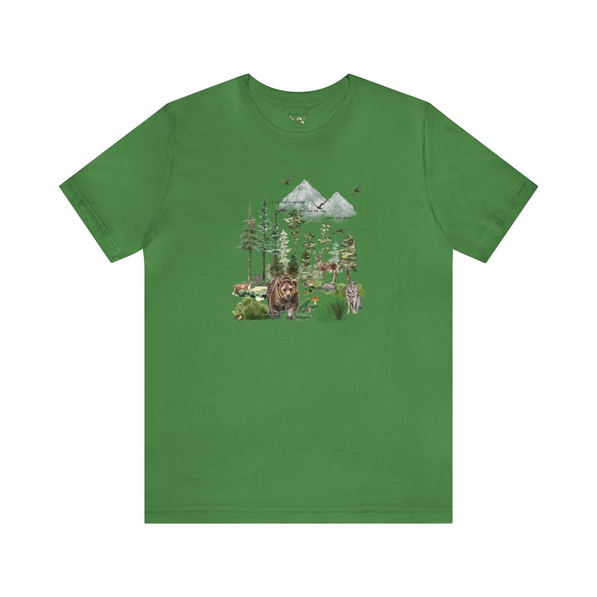 Wildlife Home Tee || Wildlife T-shirt || Wildlife Conservation T-shirt || Nature ECO Tee Gift Gender Neutral Gift