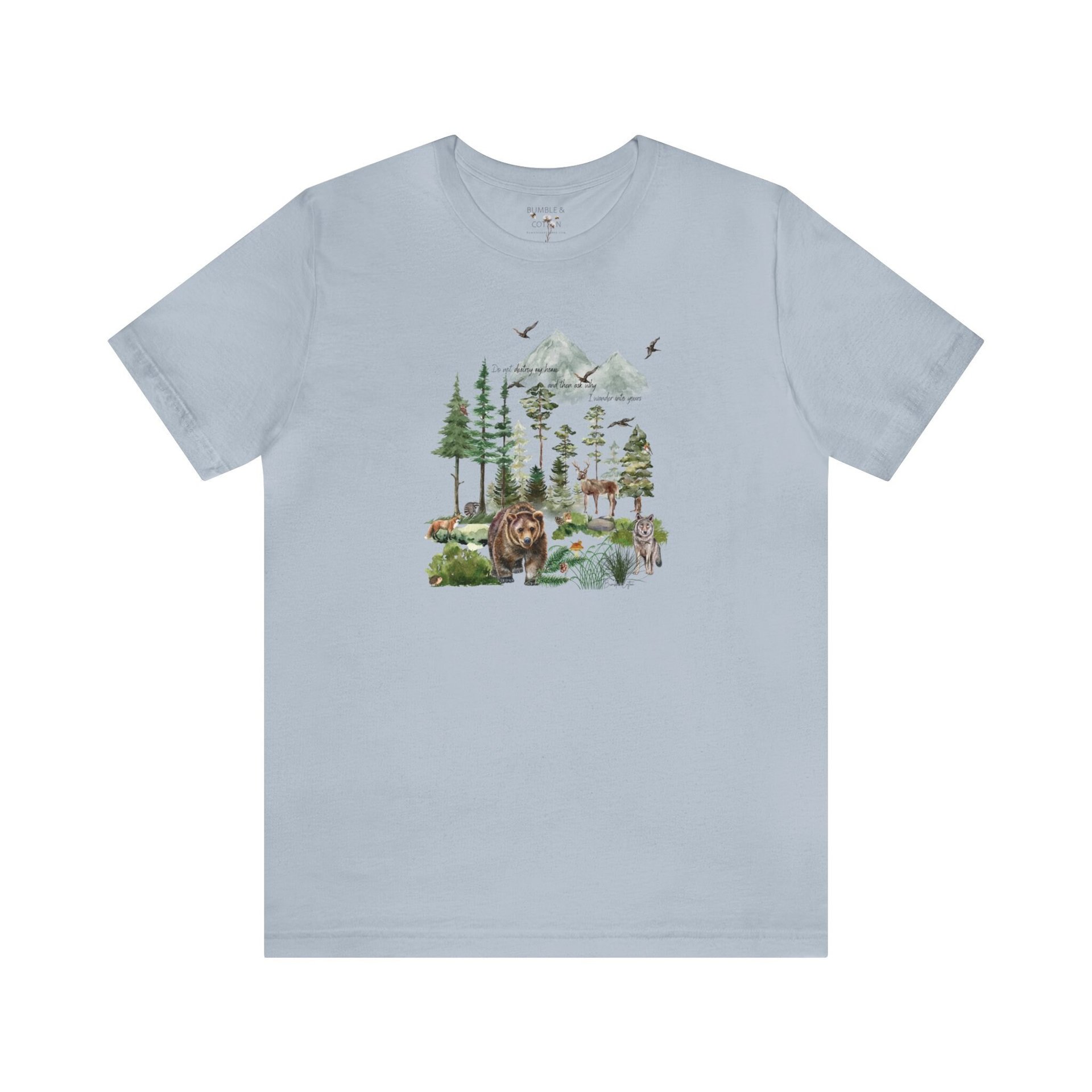 Wildlife Home Tee || Wildlife T-shirt || Wildlife Conservation T-shirt || Nature ECO Tee Gift Gender Neutral Gift