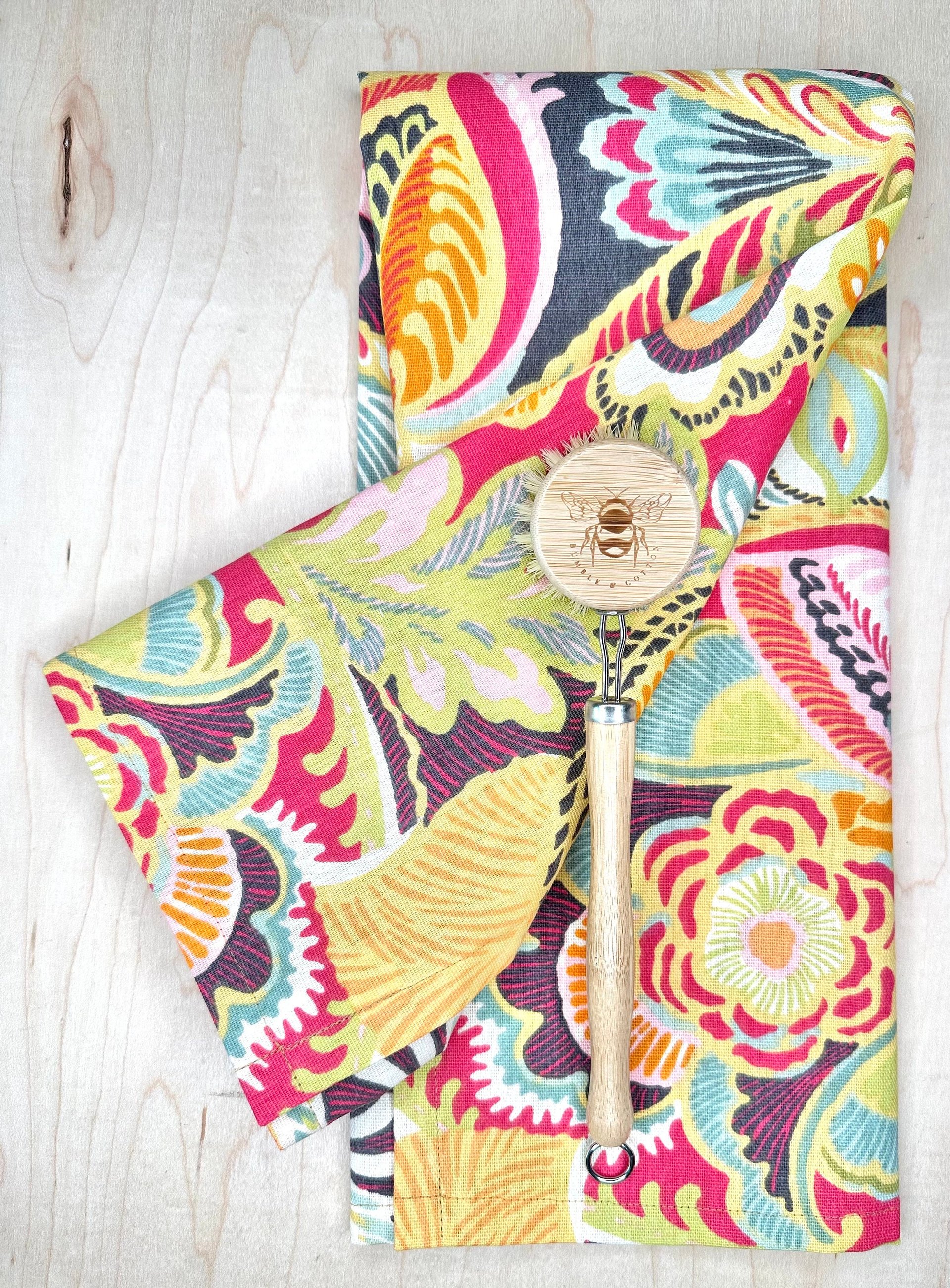 Swirly Leaves Chef Towel || Nature Inspired Kitchen Towel