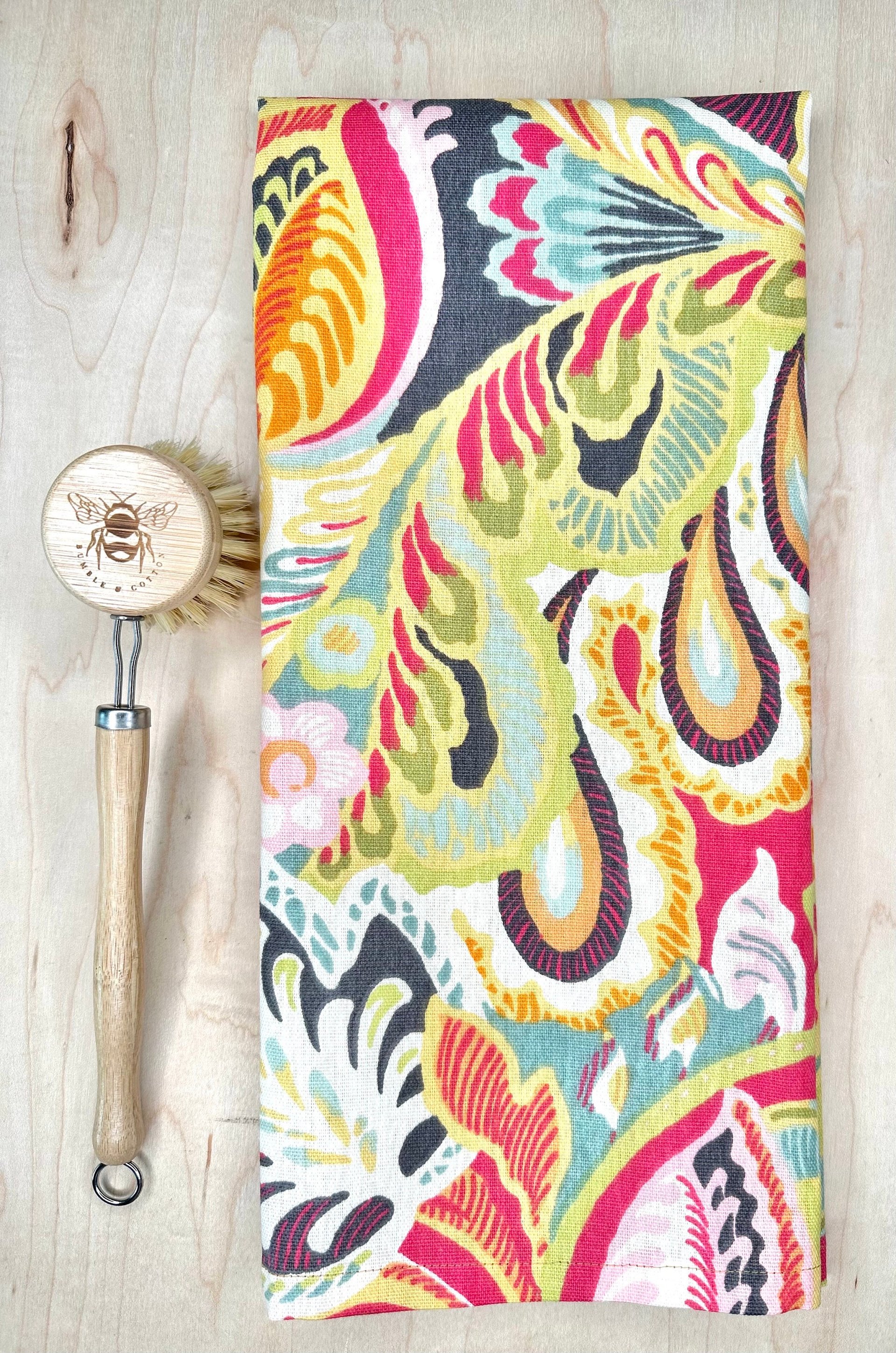 Swirly Leaves Chef Towel || Nature Inspired Kitchen Towel