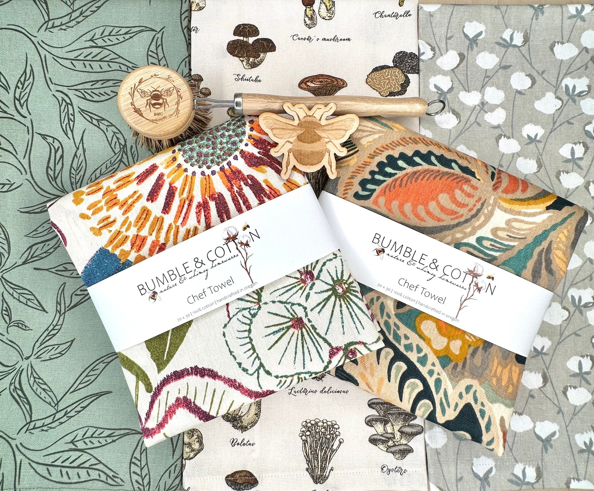 Sunset Floral Chef Towel || Nature Inspired Kitchen Towel