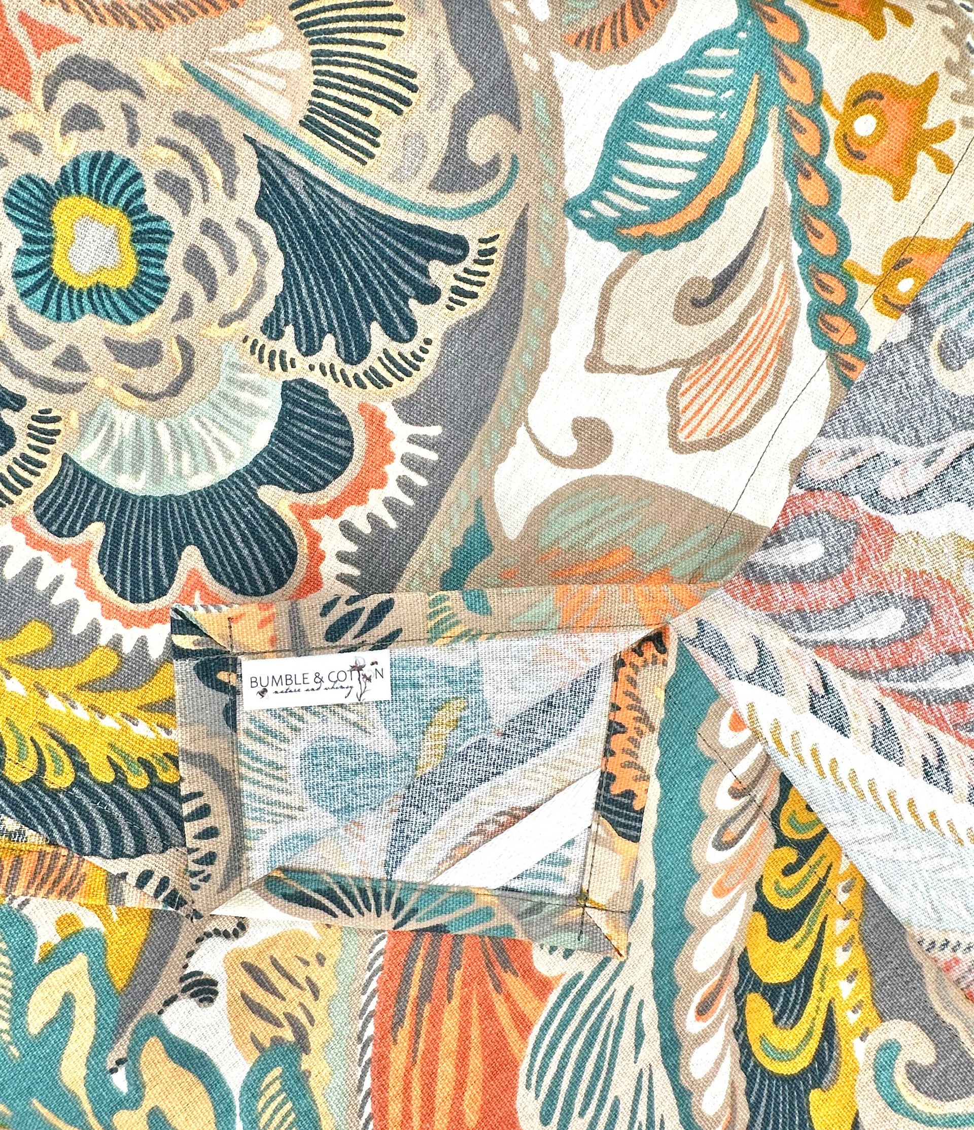 EarthTone Swirly Leaves Chef Towel || Nature Inspired Kitchen Towel || Kitchen Towel