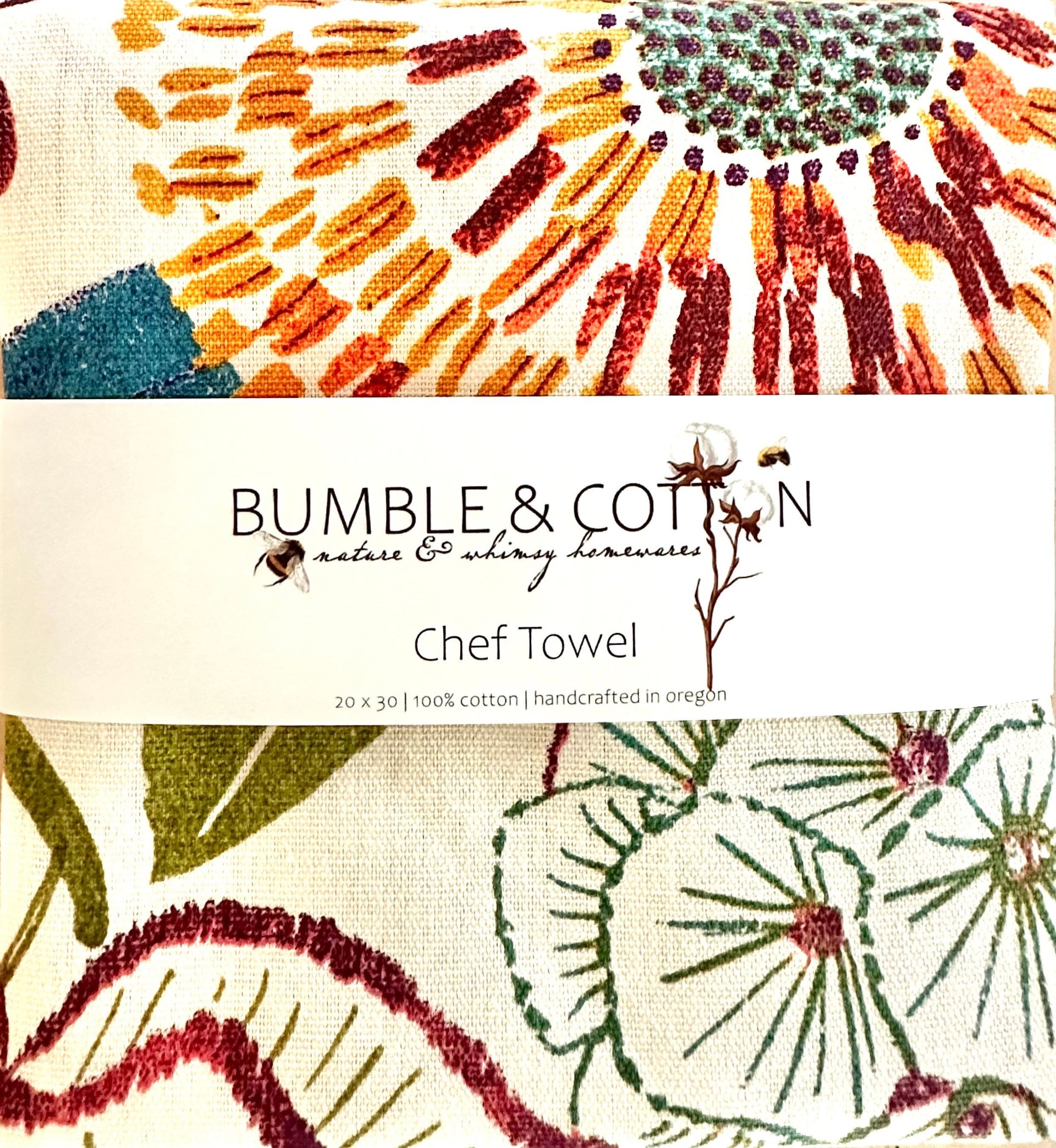 Sunset Floral Chef Towel || Nature Inspired Kitchen Towel