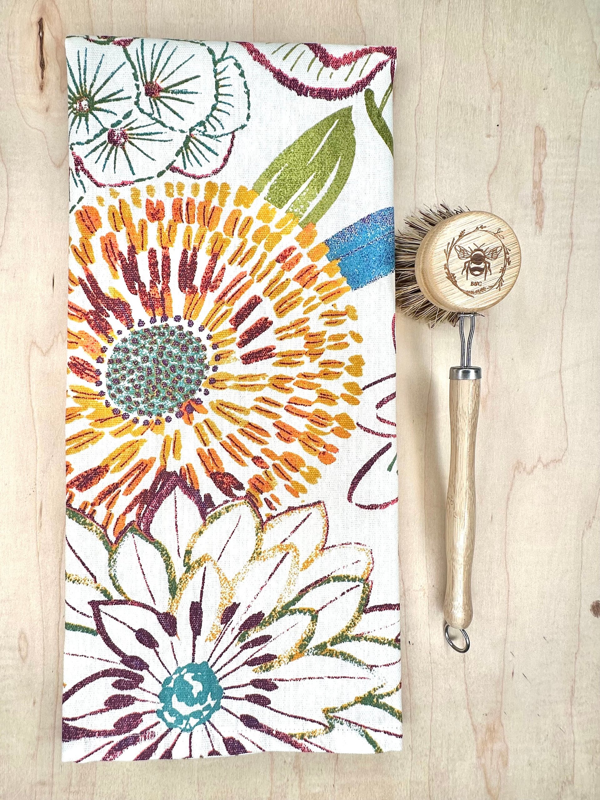 Sunset Floral Chef Towel || Nature Inspired Kitchen Towel