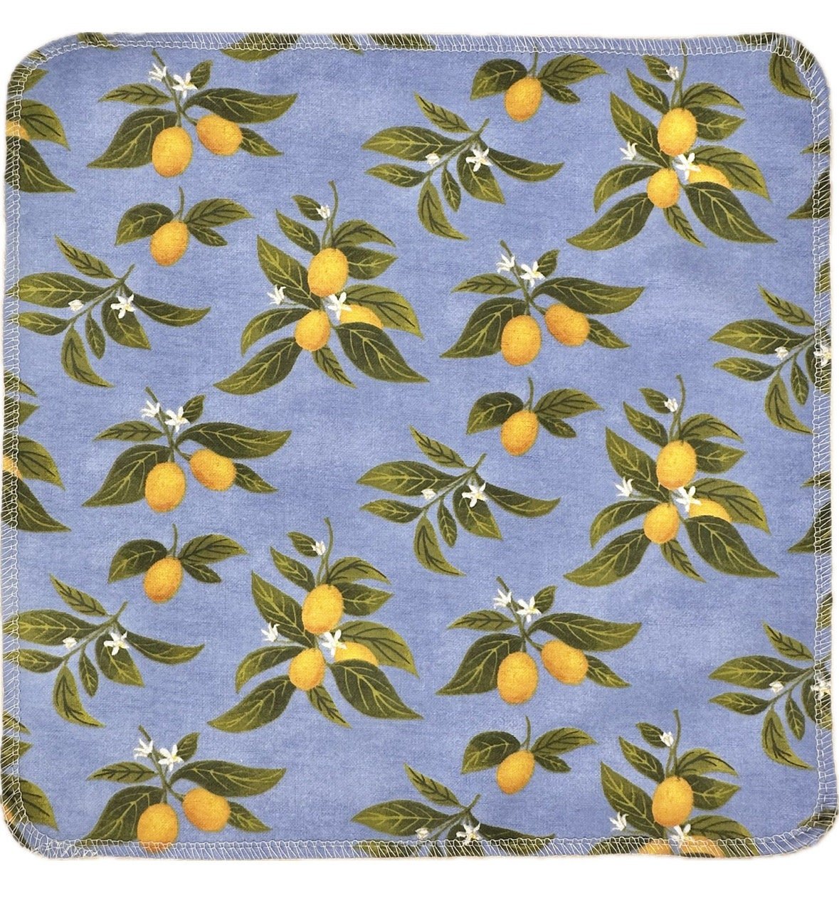 Citrus Paperless Towels || Unpaper Towels || Eco Kitchen Gift 12x12 Sheets || Lemons Kumquats Periwinkle