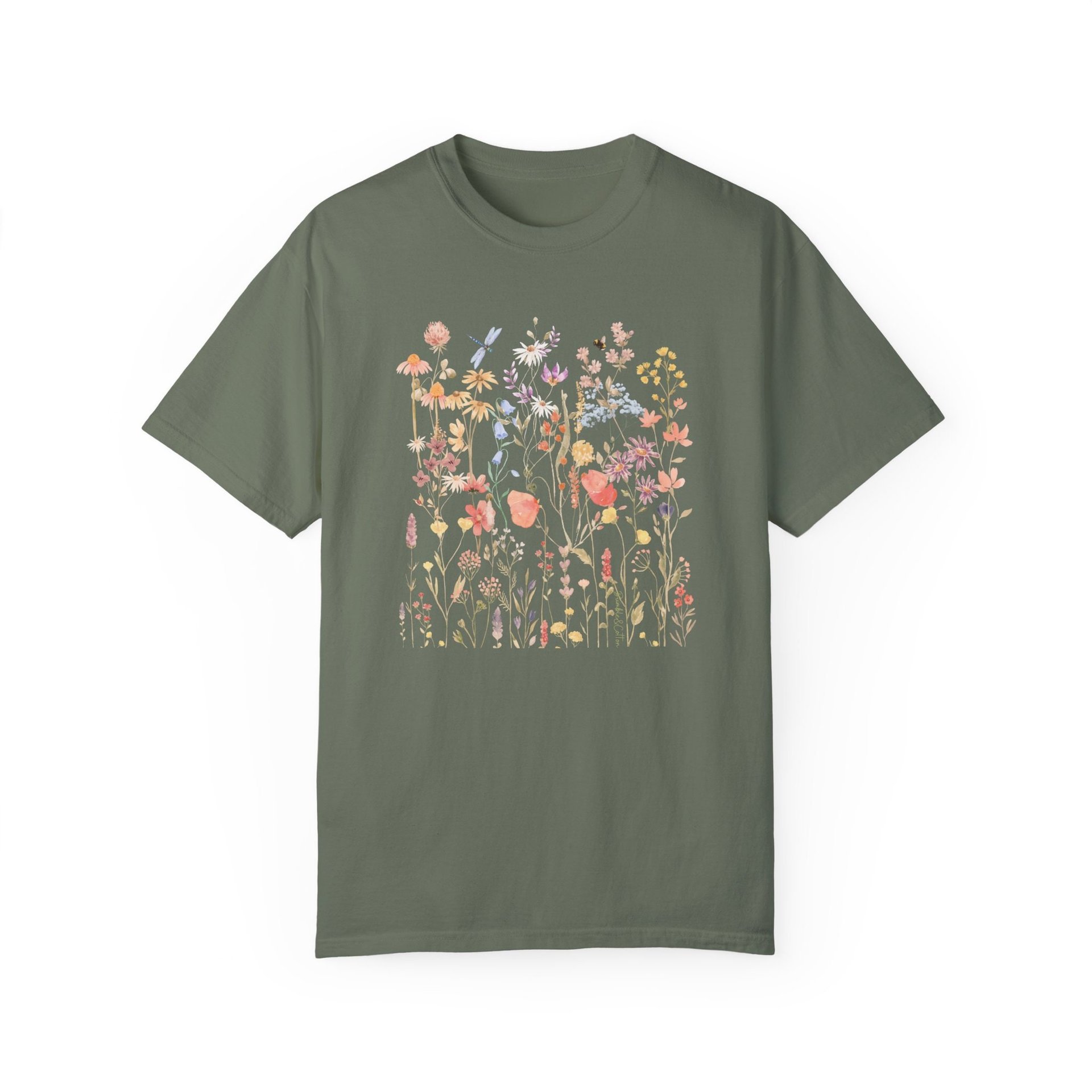 Wildflower Menagerie T-shirt || Boho Vintage Wildflower Tee || Gender Neutral Gift