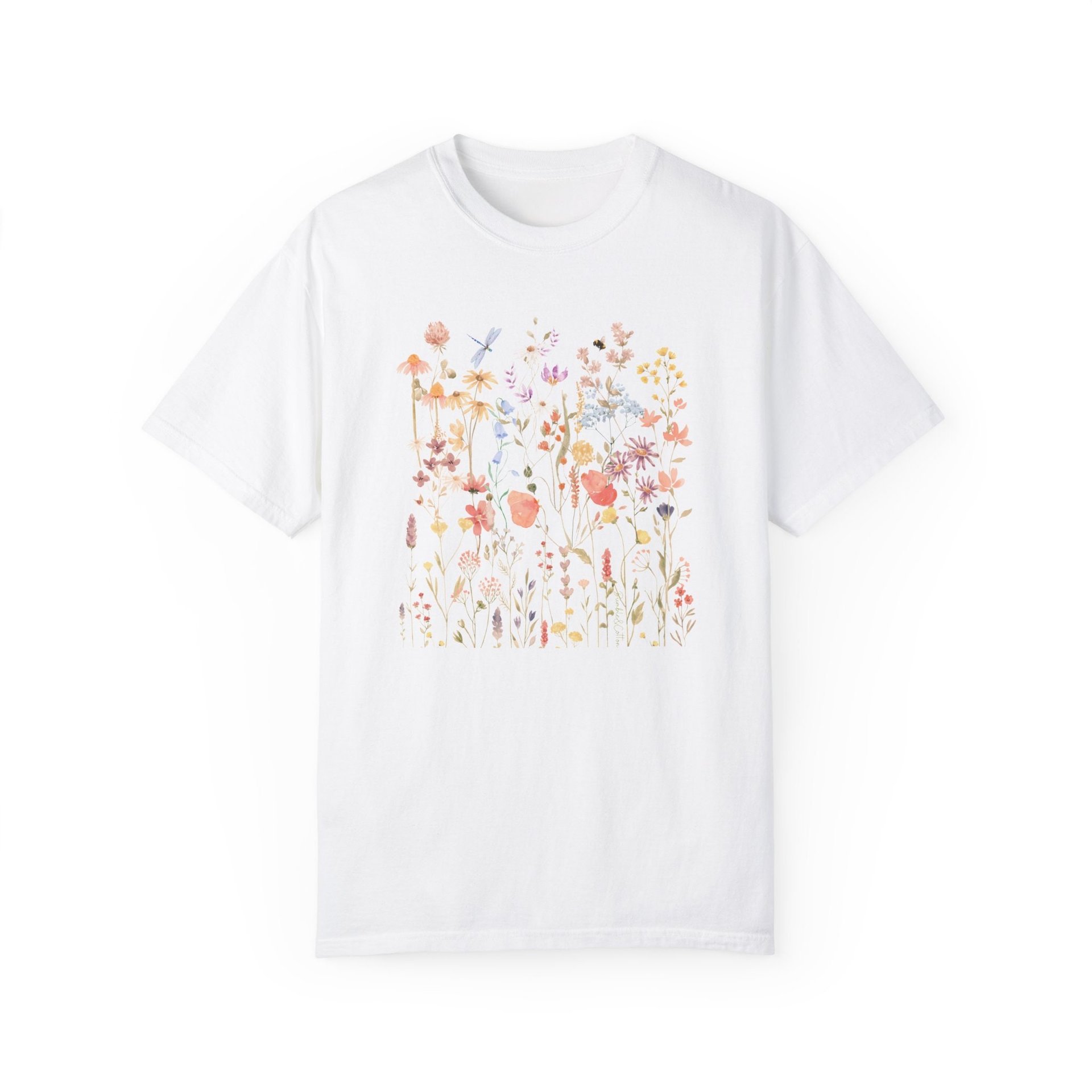 Wildflower Menagerie T-shirt || Boho Vintage Wildflower Tee || Gender Neutral Gift