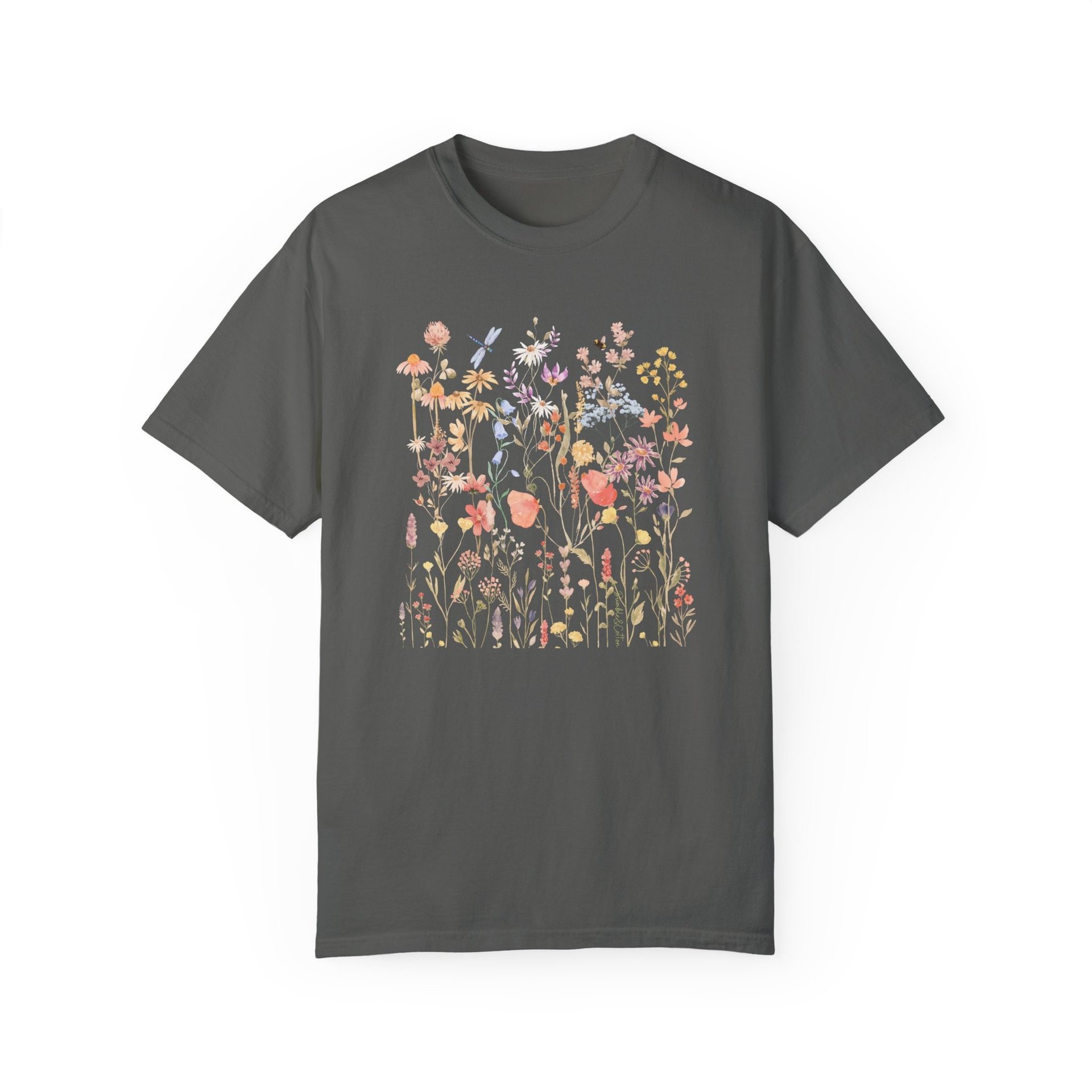 Wildflower Menagerie T-shirt || Boho Vintage Wildflower Tee || Gender Neutral Gift