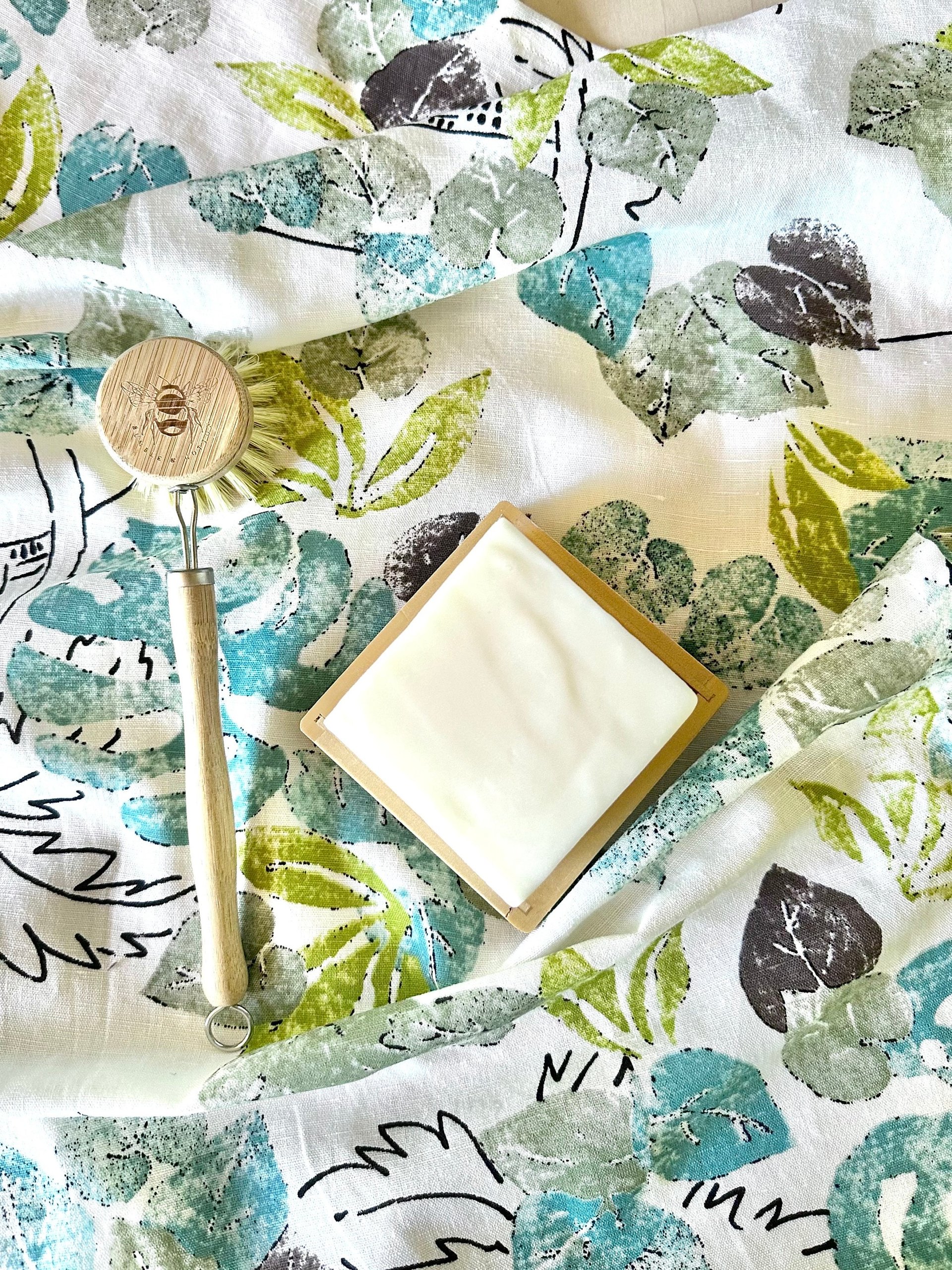 Linen Botanical Kitchen Towel || 100% Pure Linen Kitchen Towel