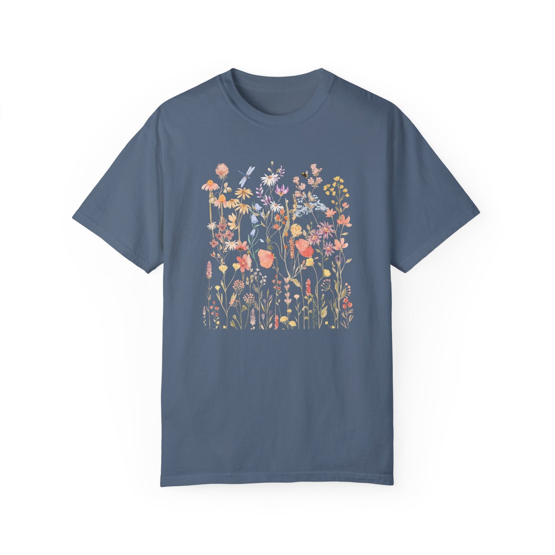 Wildflower Menagerie T-shirt || Boho Vintage Wildflower Tee || Gender Neutral Gift