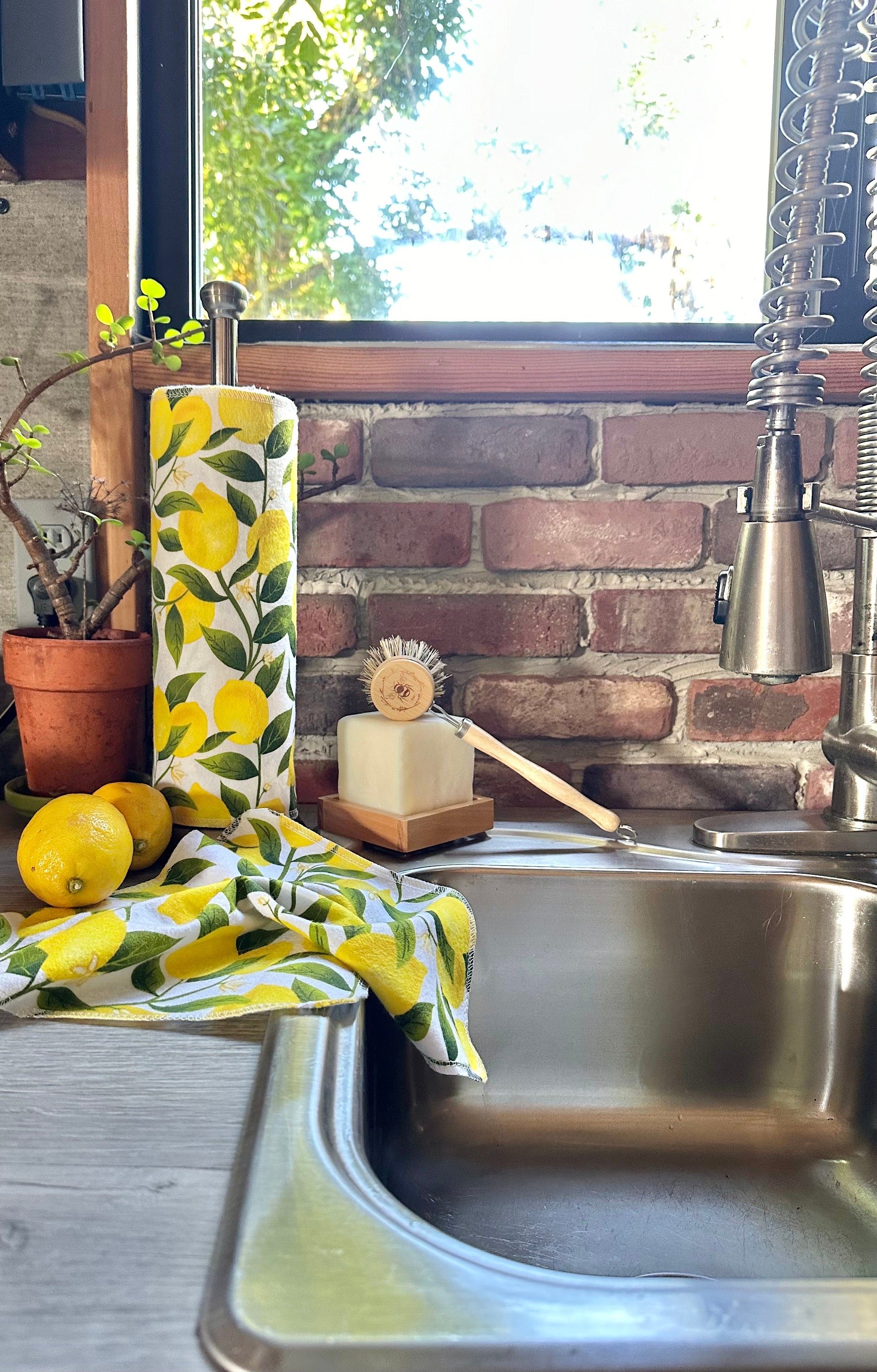 Lemon Paperless Towels || Unpaper Towels 12x12 || Lemon Lover Gift || Eco Kitchen Reusables