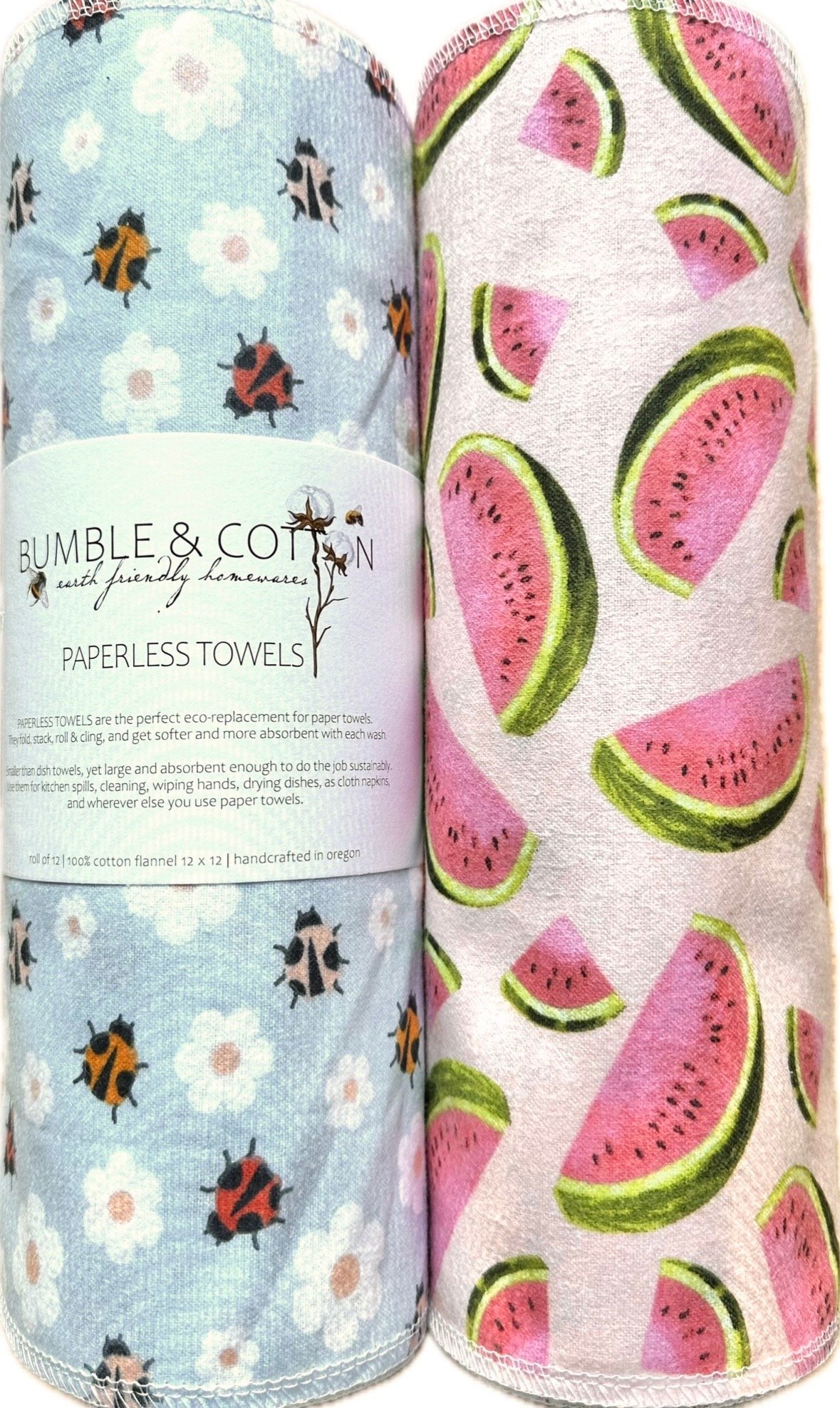 Summer Picnic Trio Paperless Towels || Unpaper Towels || Eco-Friendly Summer Picnic Gift || 12x12 Sheets