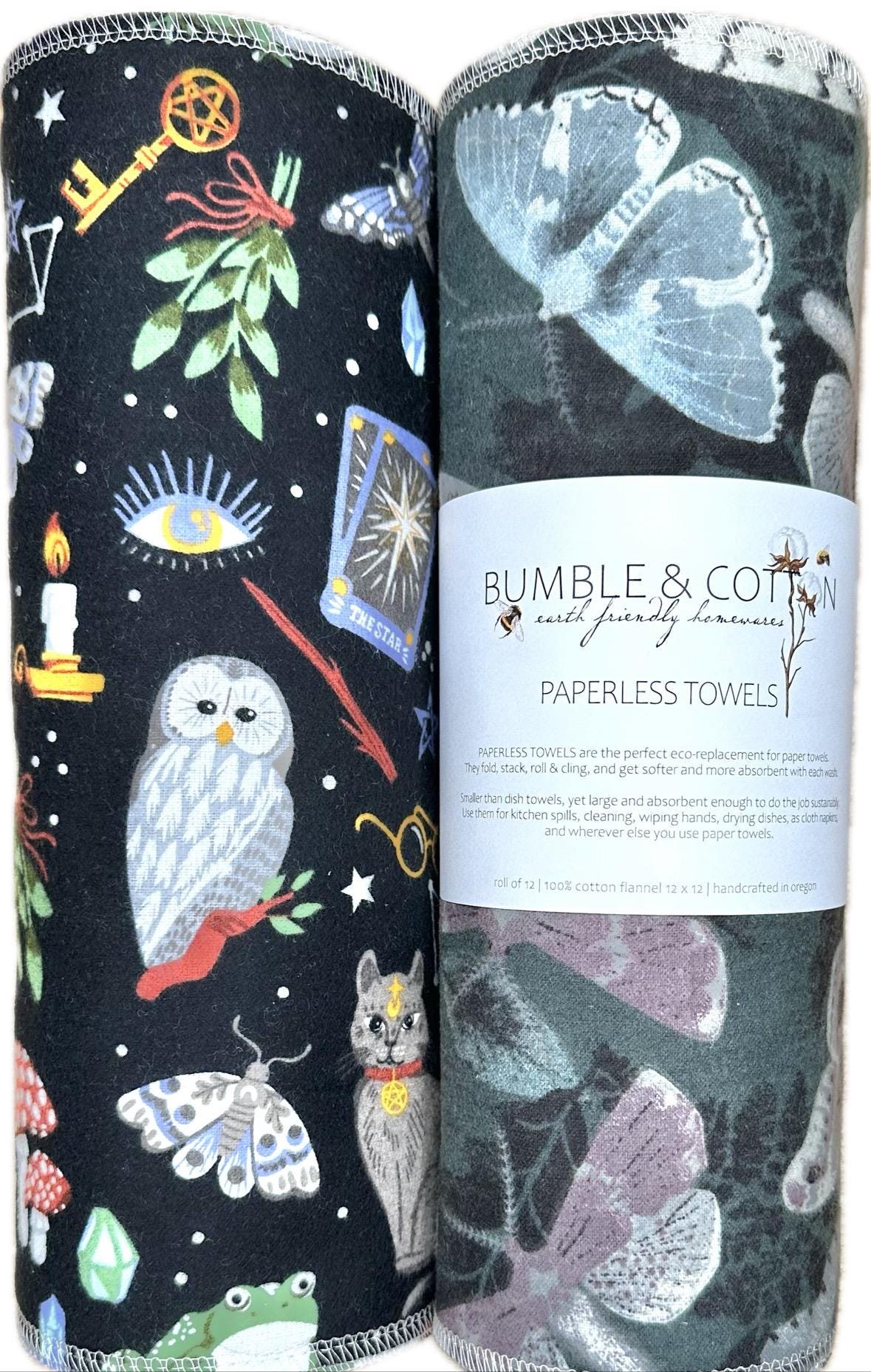 Spooky Magic Trio Paperless Towels || Unpaper Towels || Zero Waste Halloween Kitchen Gift