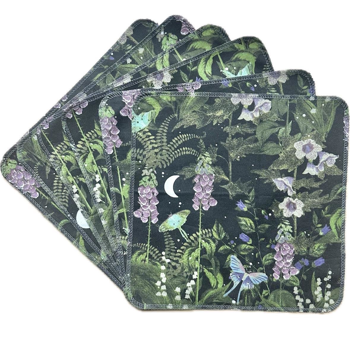 Luna Moth Garden Paperless Towels || Unpaper Towels || Eco-Friendly Gift || 12x12 Sheets
