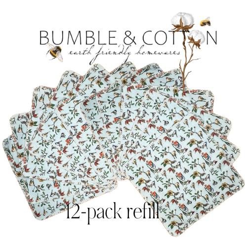Spring Birds on blue Paperless Towels