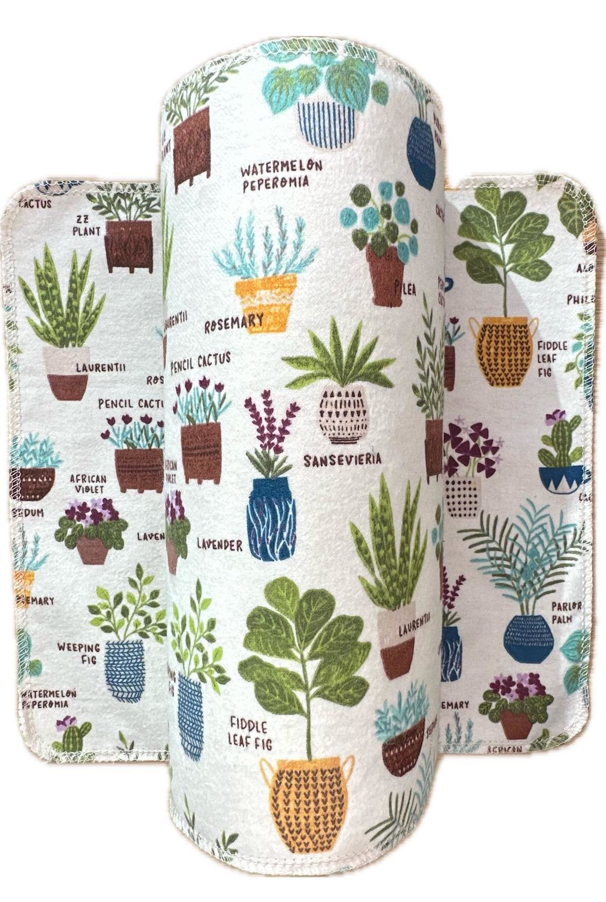 Potted Plants Paperless Towels || Unpaper Towels || Eco Sustainable Zero Waste Kitchen 12x12 Sheets