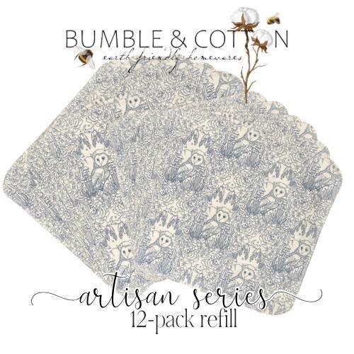 Moonlit Owls Paperless Towels || Reusable Paper Towels || Artisan Series || Katie O’Shea