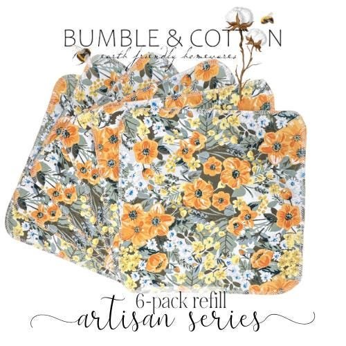 Heirloom Floral Paperless Towels || Reusable Paper Towels || Artisan Series || Sharon Holland