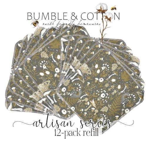 Lunar & Celestial Mushrooms Paperless Towels || Reusable Paper Towels || Artisan Series || Hazelwood