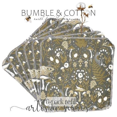 Lunar & Celestial Mushrooms Paperless Towels || Reusable Paper Towels || Artisan Series || Hazelwood