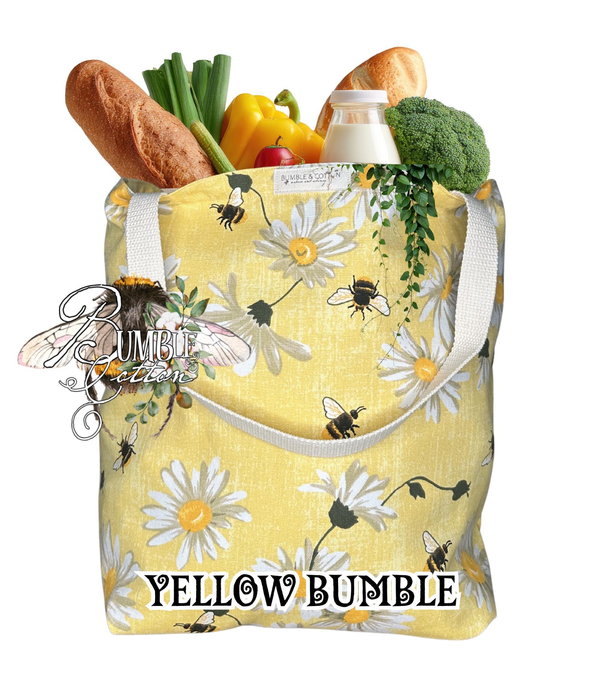 Botanical Cotton Tote Bag | Farmers Market Shopping Bag