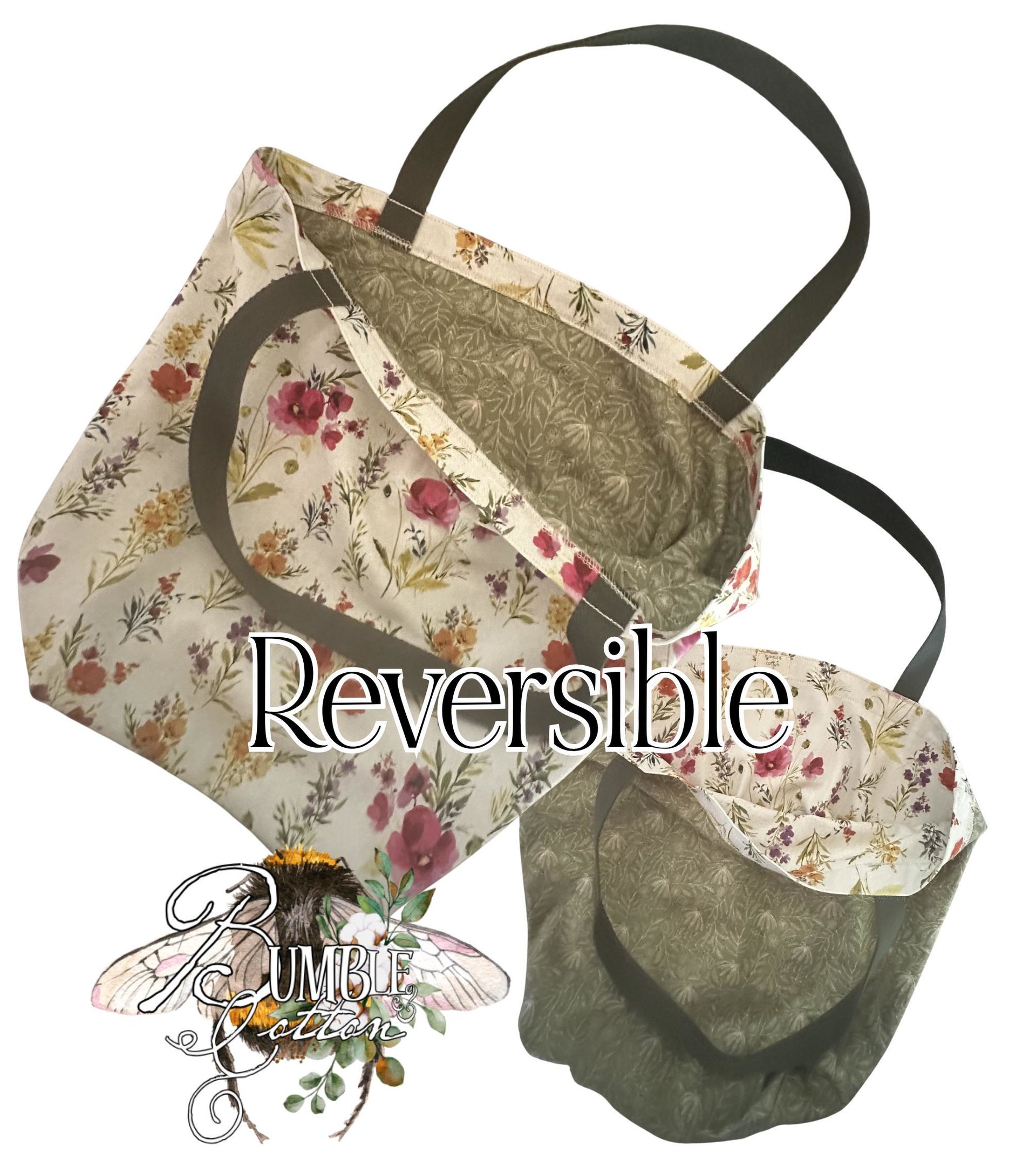Botanical Cotton Tote Bag | Farmers Market Shopping Bag