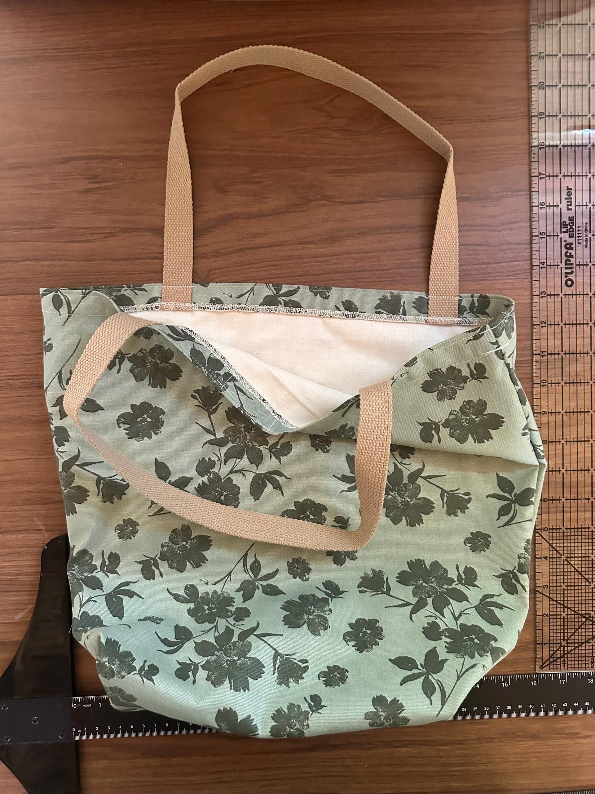 Handmade Botanical Cotton Tote Bag | Nature-Inspired Farmers Market Shopping Bag