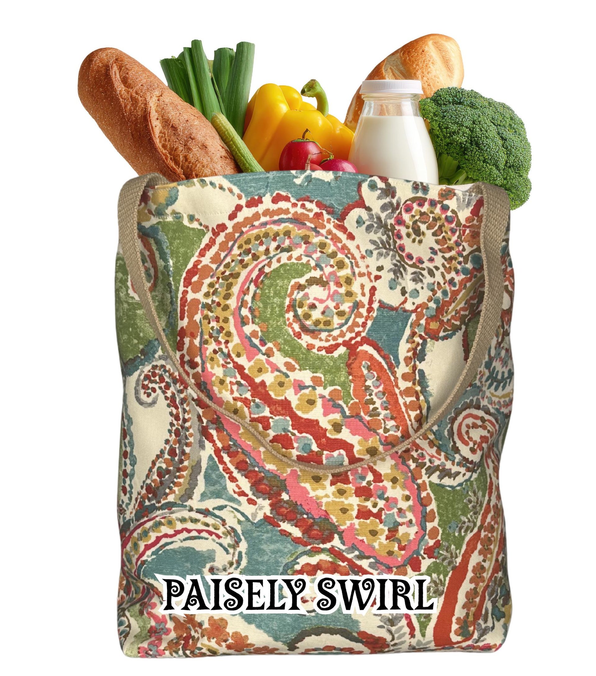 Botanical Cotton Tote Bag | Farmers Market Shopping Bag