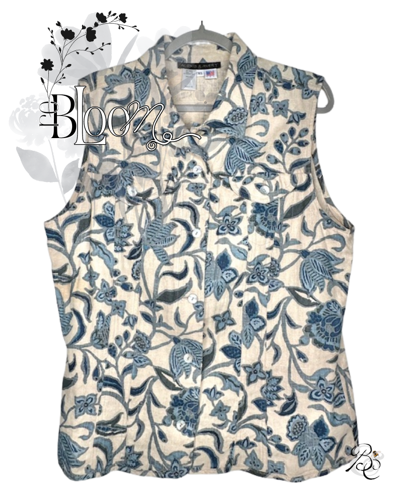 Linen&Botanical Sleeveless Jacket χℓαяgє