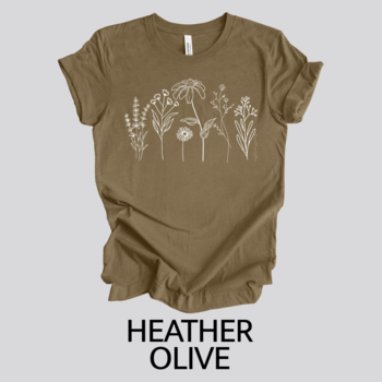 Flower Line-up Tee (white ink) T-shirt