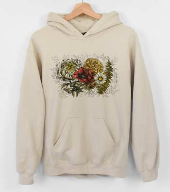 Floral Botanical Hoodie Sweatshirt 