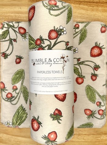 Strawberries & Greens Paperless Towels 