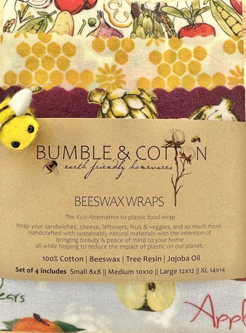 BEESWAX WRAPS 4-pack Fruits&Veggies 