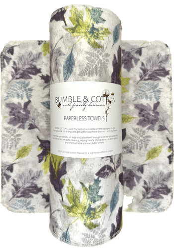 Leaves & Leaves Paperless Towels || Unpaper Towels || Eco Kitchen Botanical Gift  || Cloth Napkins 12x12 Sheets