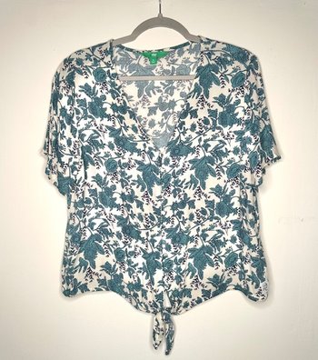 Blue&White Botanical Top  мє∂ιυм