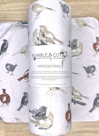 Birds Paperless Towels || Unpaper Towels || Eco-Friendly Gift 12x12 Sheets