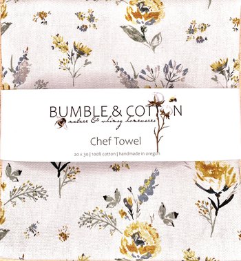 Yellow Mum Flower Chef Towel || Nature Inspired Kitchen Towel