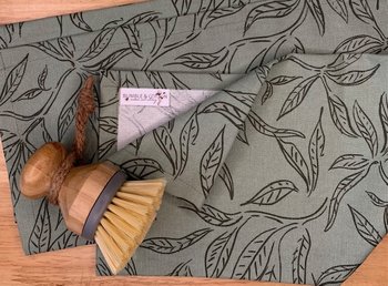 Green Leaves Chef Towel || Nature Inspired Kitchen Towel