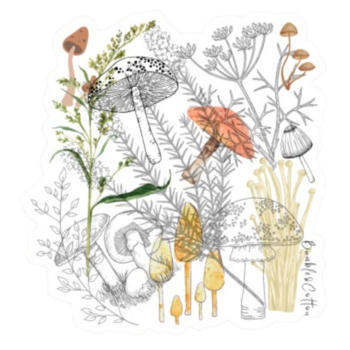 Mushroom Collage Sticker 
