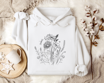Wildflowers Unisex Hoodie || Wildflower Hoodie || Flower Garden Hoodie