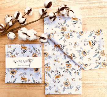 Yellow Mum Flower Chef Towel || Nature Inspired Kitchen Towel
