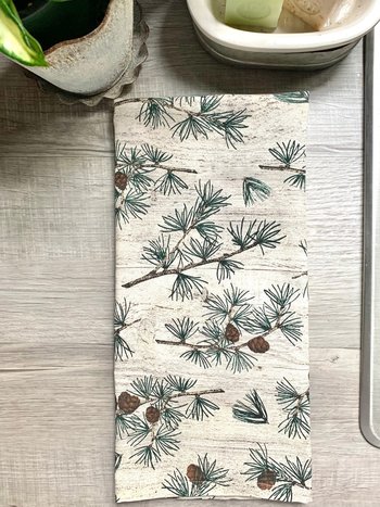 Pinecone Branches Chef Towel || Nature Inspired Kitchen Towel