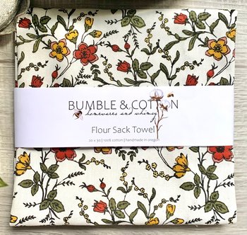 Red & Yellow Botanical Chef Towel || Nature Inspired Kitchen Towel