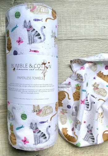 Cat Lover Paperless Towels || Unpaper Towels || Eco Sustainable Gift || 12x12 Sheets