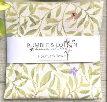 Spring Leaves and Blossoms Chef Towel || Nature Inspired Kitchen Towel