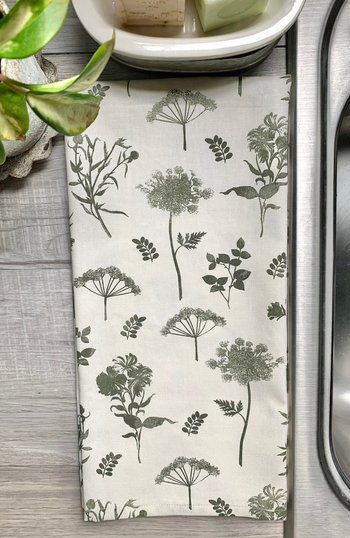 Green Botanic Chef Towel || Nature Inspired Kitchen Towel