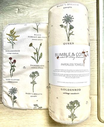 Botanical Flowers Paperless Towels || Unpaper Towels || Eco Sustainable Zero Waste Kitchen